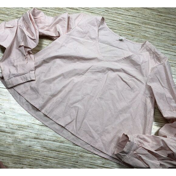 M-33 BP by Nordstrom puffy sleeve top PINK WHITE size XXS nwot - Picture 1 of 1